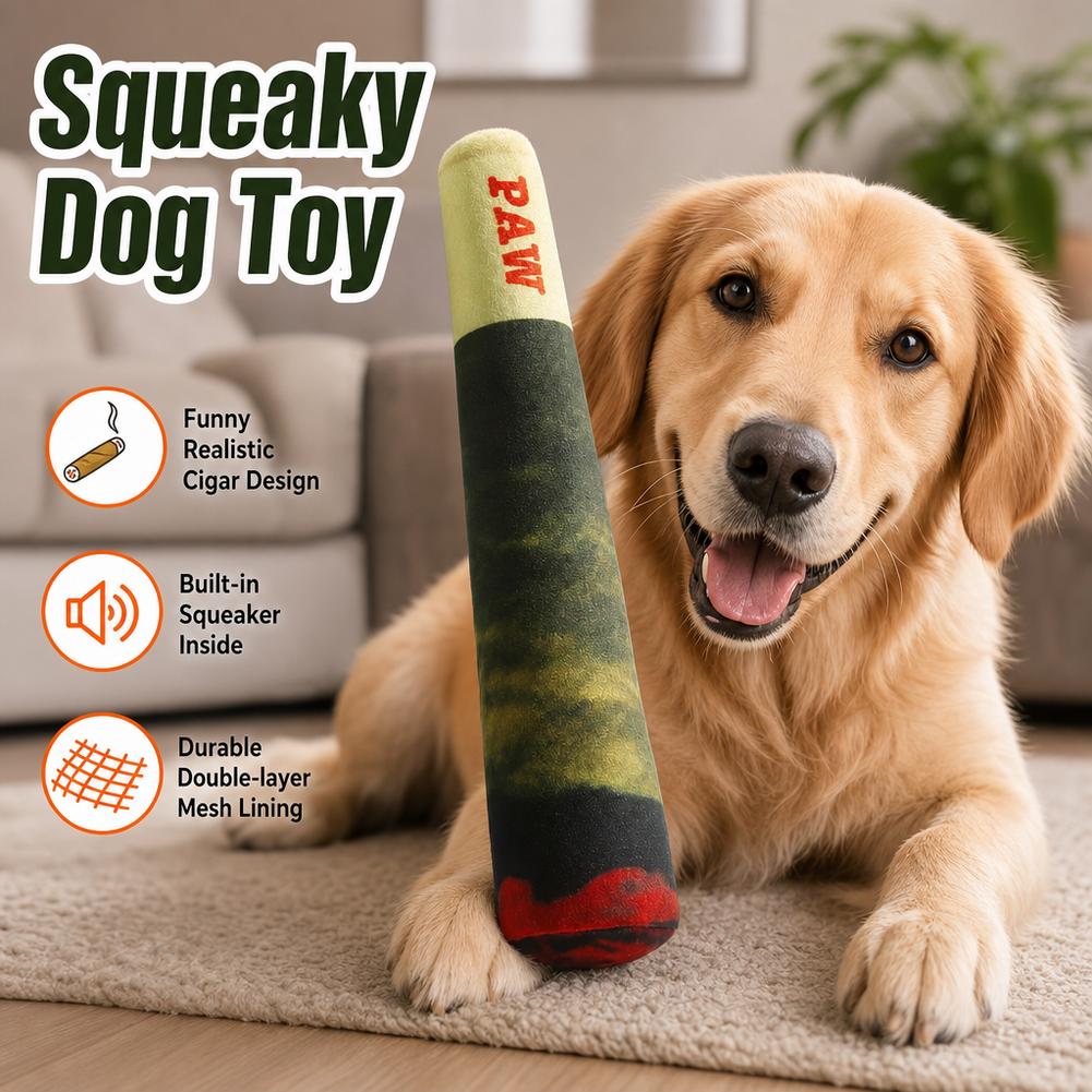 Indestructible Dog Chew Toy - Mainan Anjing Interaktif Berbentuk Cerutu dengan